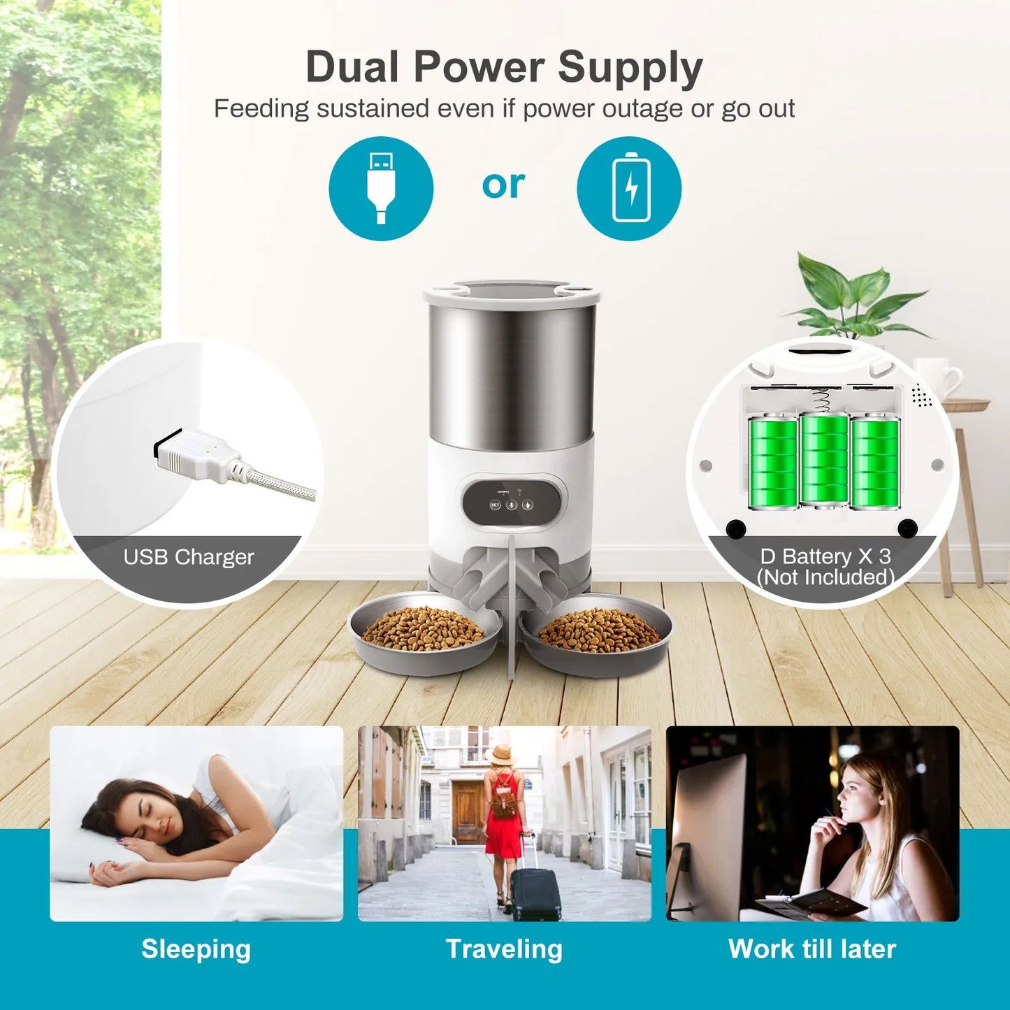 45L Smart Pet Feeder with Voice Timer